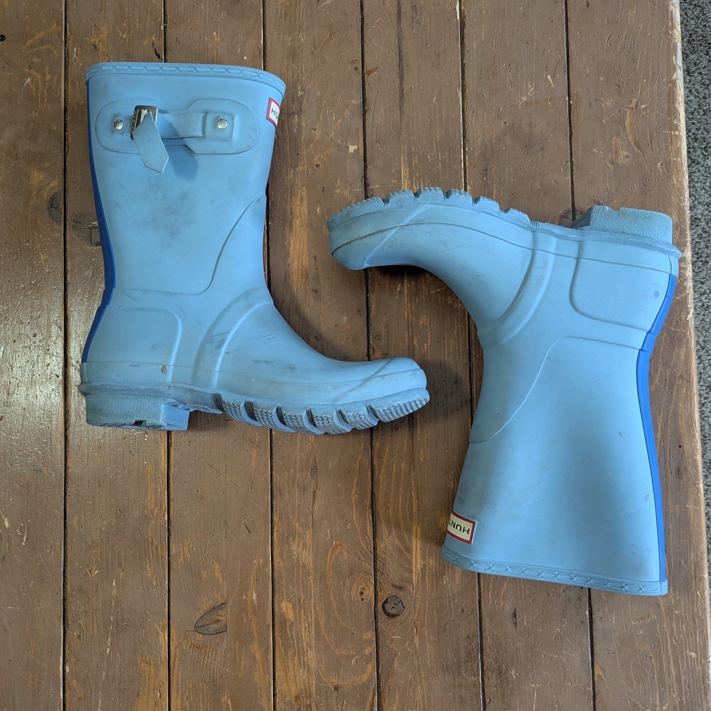 Hunter Blue Rain Boots - Picture 2 of 10